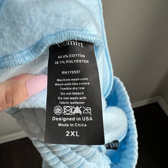 Comfrt Collection Pastel Edit Baby Blue Hoodie & Sweat Pant Set Women's 2XL - Picture 15 of 15